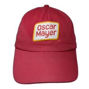 Oscar Mayer Strapback 5 Panel Cap Red One Size Adjustable Vented Holes Hit Wear